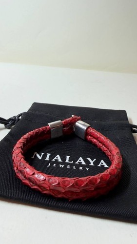 Nialaya rotes lederarmband 925 - rotes,