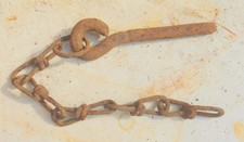 alte Kette Eisenkette mit Stickel Hering Eisenstab Stöpsel kurzes Ende