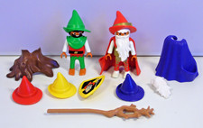 PLAYMOBIL 2 Figuren Wichtel Zwerg Gnom aus 4950 + 4952 + Hüte Schild Mantel #24