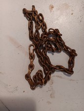 ANTIKER MESSING BILD SPIEGEL KETTE AUFHÄNGER BELEUCHTUNG 33"