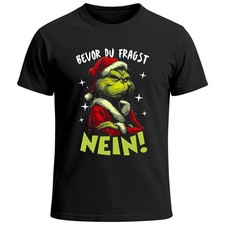 Herren T-Shirt Weihnachten Spruch lustig Bevor du fragst NEIN XMAS Outfit