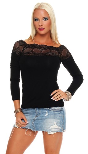 Damen spitzenshirt spitze - spitzenshirt,