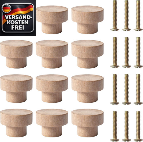 Möbelknöpfe holz stück - holz, 12