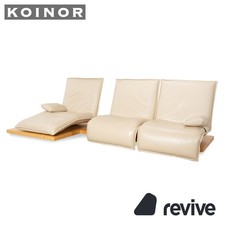 Koinor Epos 2 Ecksofa Variante links Leder Creme Metallfüße Dreisitzer