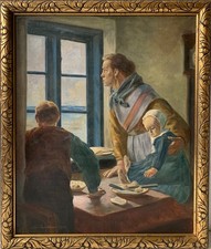 Ölbild Interieur Haus am Meer