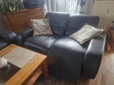 Ledersofa 2-Sitzer und  3 Sitzer Schwarz
