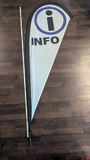 Beachflag mit Aufdruck INFO