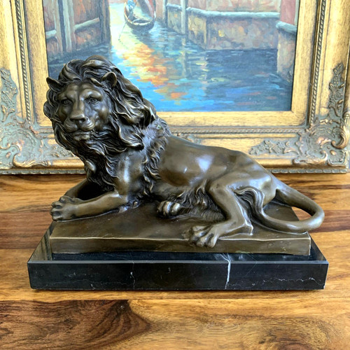 Bronzefigur löwe skulptur - bronzefigur,