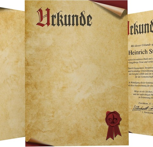 Urkundenpapier pergament - „urkundenpapier,