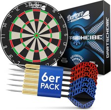 Dartpro - DAS ORIGINAL - Dartscheibe Mit Pfeilen - Profi Steeldartscheibe Aus H