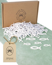 Streudeko Fische Holz Weiß