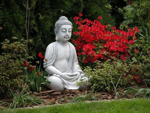 Steinfigur buddha steinguss - steinfigur, "buddha"
