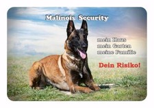 Warnschild - Schild aus Aluminium - Motiv: Malinois Security 02