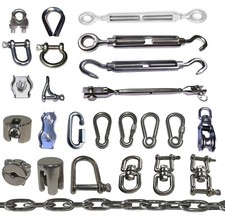 Edelstahl Kausche Schäkel Bügel Klemme Spannschloss Wirbel Kette AISI 316 V4A