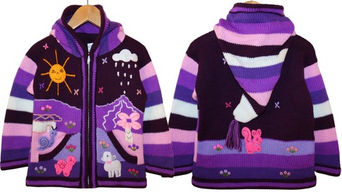 Kinder strickjacke brombeer - strickjacke,