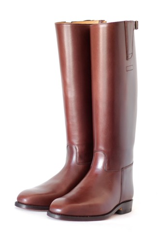 Braune lederreitstiefel - braune,