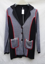 Strickjacke 38 Wendejacke Fischgrat WENZ schwarz weiß rot Biesen Taschen NP50€