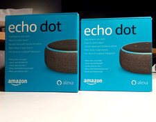 2 Stück - Echo Dot (3. Gen.) Intellig. Lautsprecher mit Alexa, Schwarz und Grau