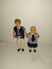 2x Nostalgie Puppe Biegepuppe für Bodo Hennig Puppenhaus-Puppenstube-doll-poupee