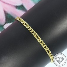 Wert 1890 € Figaro Armband 585 14 Karat Gelb Gold xxyy