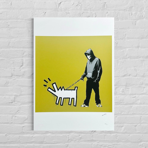 Banksy bellender hund - banksy,