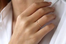 Diamant Goldring offen PAVE Kralle filigran Gold 14K 585 20 Brillanten 0,10ct 