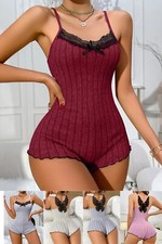 Body Damen Nachtwäsche Lingerie Spitzen Strampler Sexy Reizwäsche Einteiler S-XL