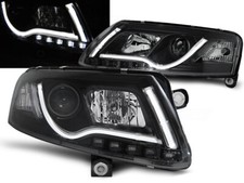 Scheinwerfer LED Tagfahrlicht Optik für Audi A6 C6 4F Bj. 2004-2008 Schwarz LTI