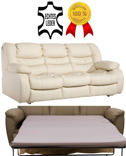 Echtleder schlafsofa sitzer - schlafsofa,