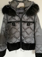 Airfield Daunenjacke in silber-grau und Pelzbesatz, Größe 38, Reduziert!