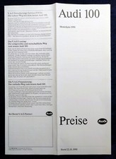 AUDI 100 Typ 44 ,  Preisliste Stand: 1.1990 Modelle: 100 2.0E, 2.3E,  Quattro