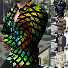 Herren 3D-Druck Anzughemd Slim