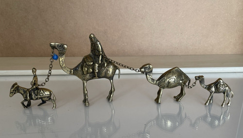 Metallfiguren kamelkarawane - metallfiguren,