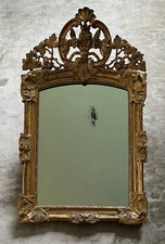 Spiegel Frankreich Barock Original um 1750 vergoldet Holz geschnitzt Adelsbesitz