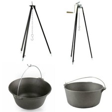 Ungarischer Gulaschkessel 3-22L Gusseisen, Feuertopf, Dreibein Dreifuss 
