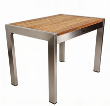Edelstahl teak beistelltisch - edelstahl,