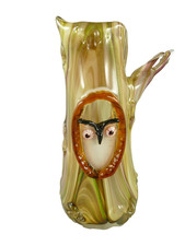 Glas Vase Eule Skulptur Baum