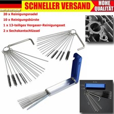 33X Reinigungsnadeln und Bürsten Set für Motorradvergaser Vergaser Reinigung NEU