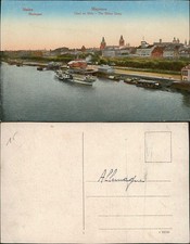 Mainz Schiff-Anlegestelle am Rhein Quai au Rhin Mayence Rhine Quay 1910