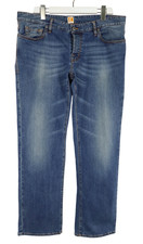 HUGO BOSS Orange31 Jeans Herren W38/L32 Faded Whiskers Button Fly Stretch Blau