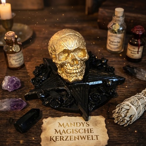 Totenkopf pentagramm deko - totenkopf,