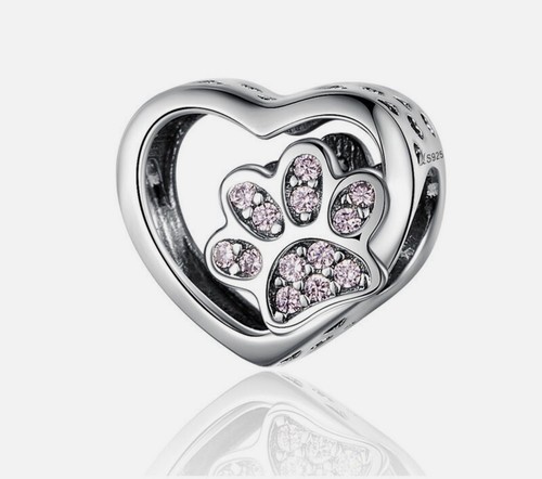 Pfotenabdruck herz charm - herz,