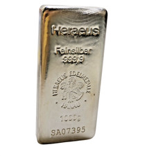 1kg Silberbarren Heraeus 1000