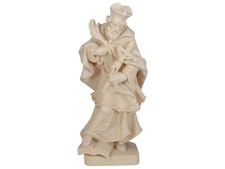 Holz Figur HL. JOHANNES VON NEPOMUK H 14,5 cm natur neu Figuren Brücken Heiliger