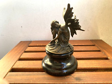 Art Deco Skulptur Elfe aus Bronze auf schwarzem Marmorsockel nach Milo