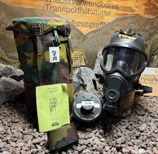 Orig. belg. Armee ABC BEM-4GP Atem / Gasmaske & Tragesystem Jigsaw Neu #2622