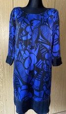 By Groth Seidenkleid Tunika Blau M L 3/4 Arm