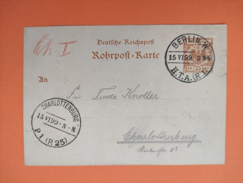 Rohrpostkarte rp10 1899 - rohrpostkarte,