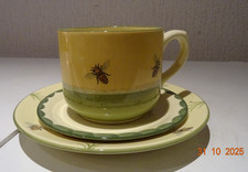 Zeller Keramik Biene Jumbotasse + Untertasse + Frühstücksteller gebraucht K30
