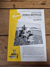 Orig. Schlepper Prospekt Eicher Beetpflug AG 113 Traktor 